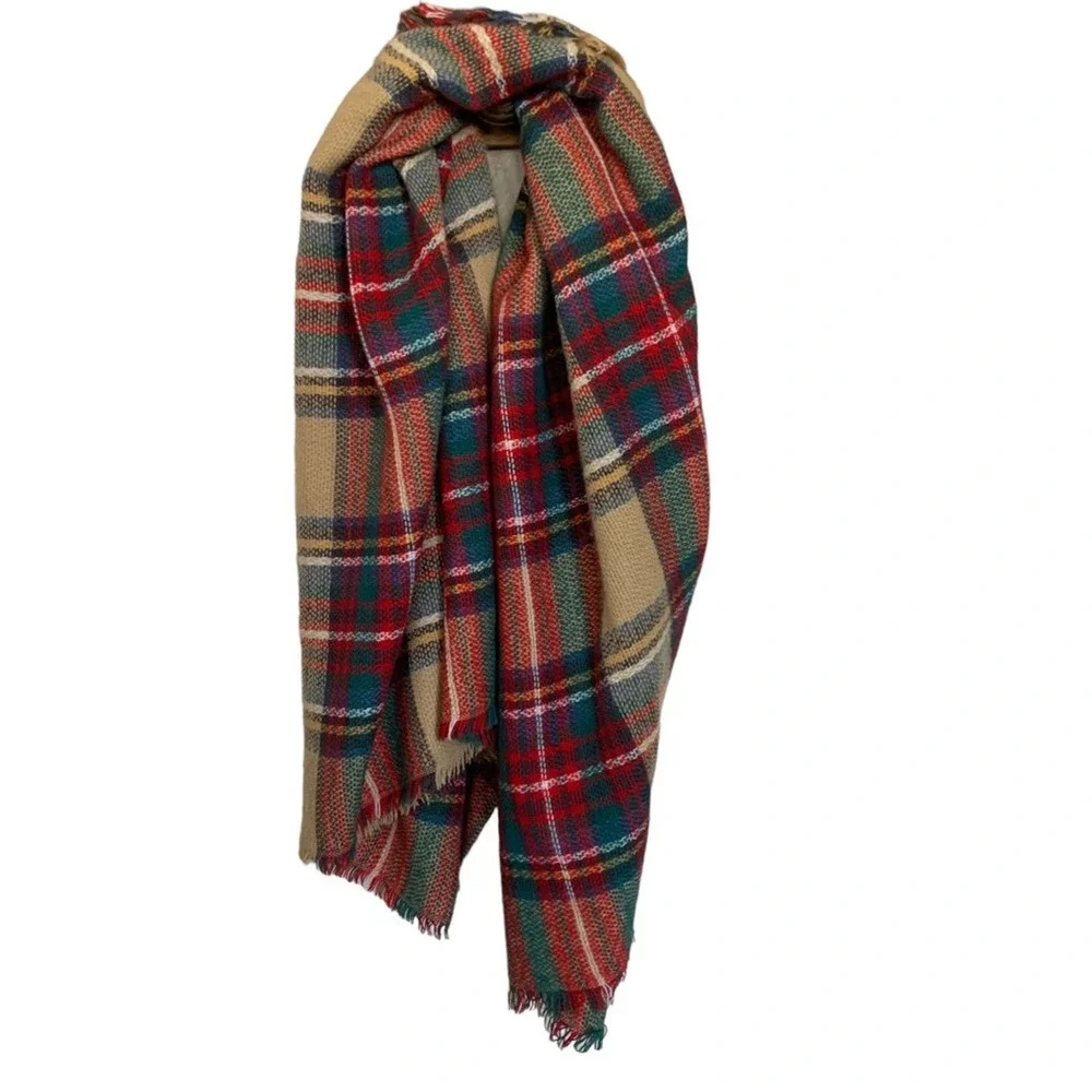 Altar'd State | Plaid Scarf Southern Preppy scarf with fringe blanket scarf